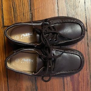 Boys dark brown leather dress shoes